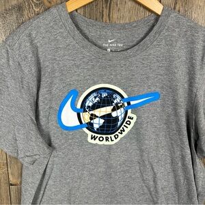 Nike Worldwide Pack Swoosh Logo T-Shirt Gray Mens Size XL